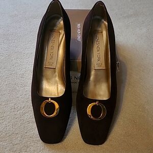 Jones New York Vintage Size 9M Chocolate Brown Leather/Suede Women's Pumps